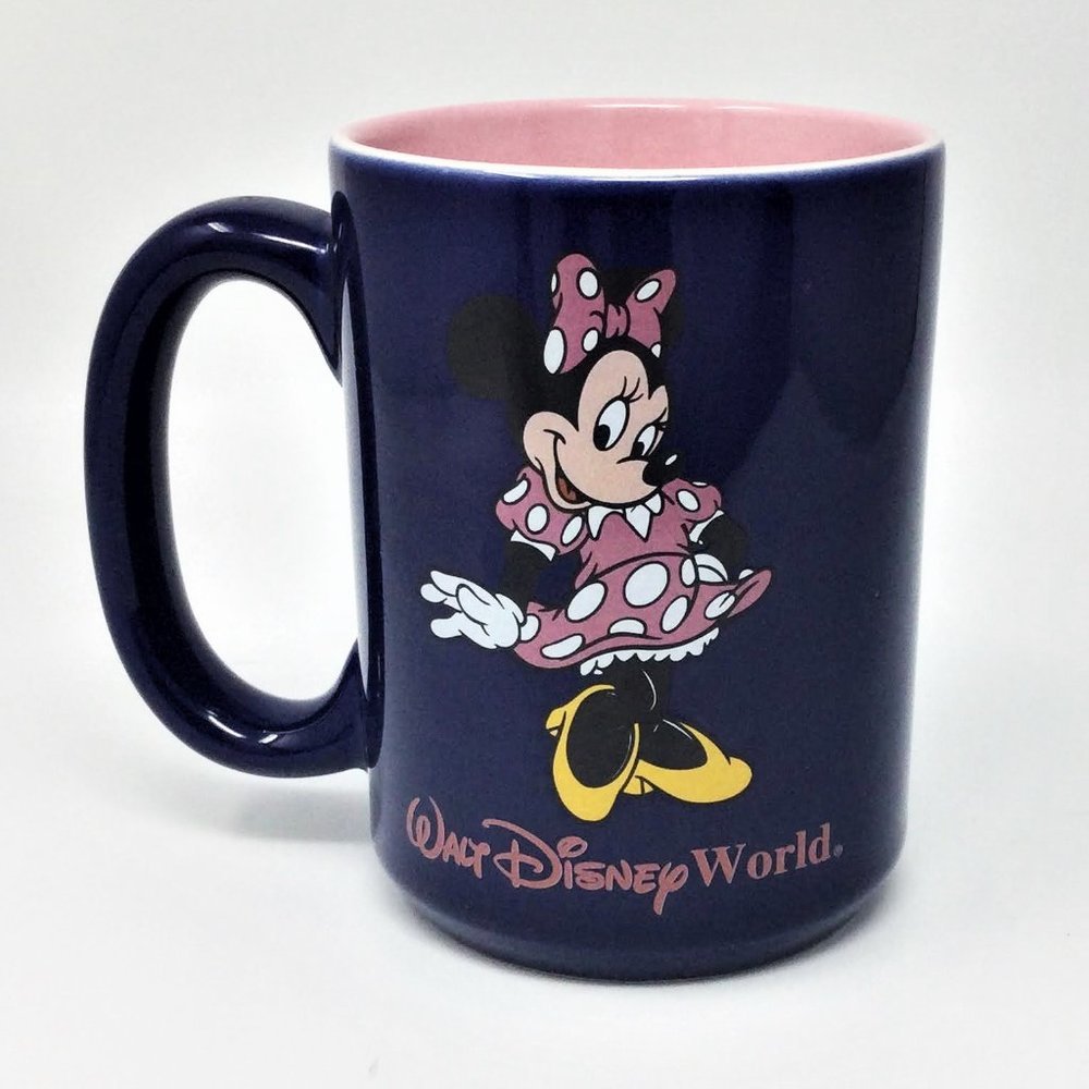 Walt Disney World Minnie Mouse Mug Blue Pink
